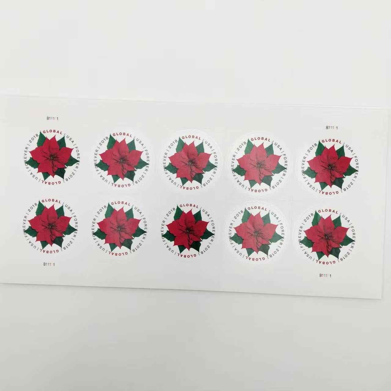 Global Poinsettia Stamps International 2018 (50pcs) - Image 2
